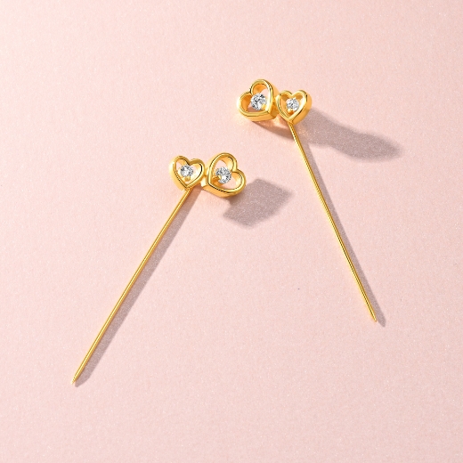 gold plated scarf pin heart