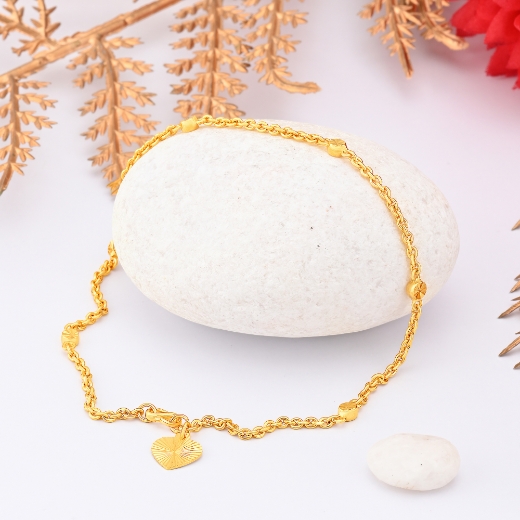 plain heart anklet