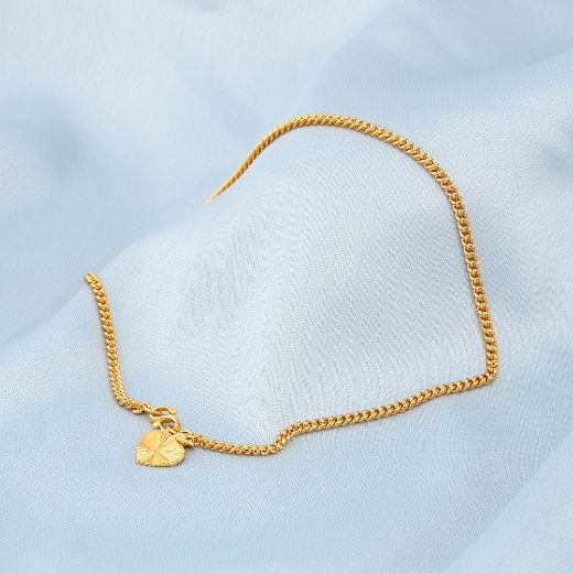 simple heart anklet