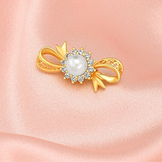 gold plated sunflower bow brooch