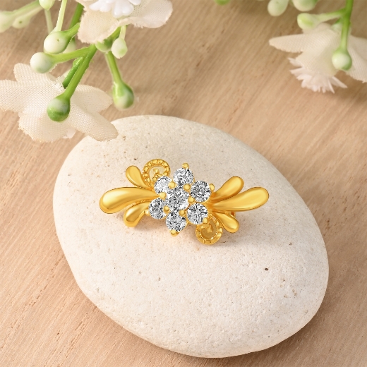 gold plated brooch flower corsage
