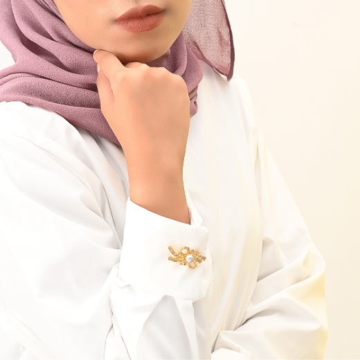 CZ Modern Bow Brooch for women