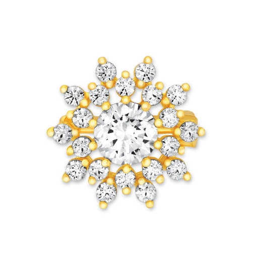 CZ Star Brooch Gold