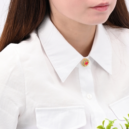 red flower brooch for women