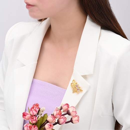 red flower brooch for women