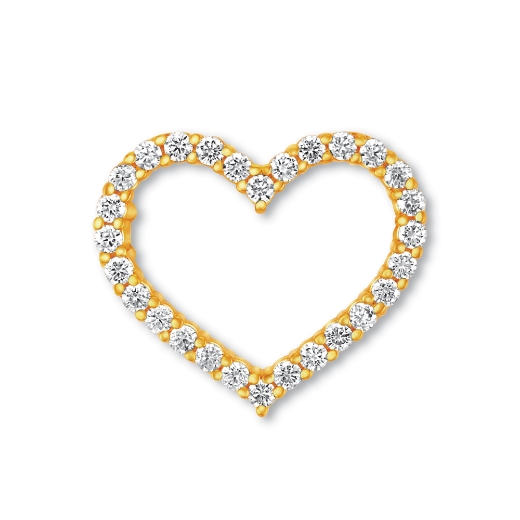 gold plated heart brooch