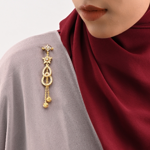 mix flower circle brooch for women