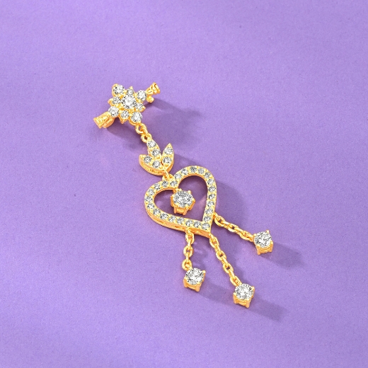 heart brooch with CZ tassel