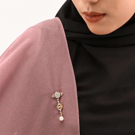 cute flower brooch with pearl for women