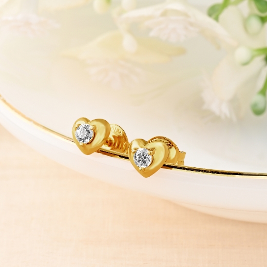 gold plated heart earrings