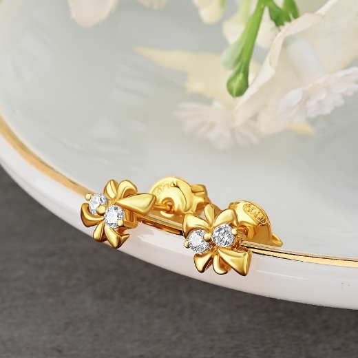 ribbon flower earrings