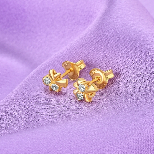 cz flower earrings
