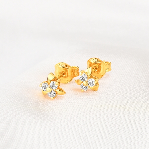 cz flower earrings