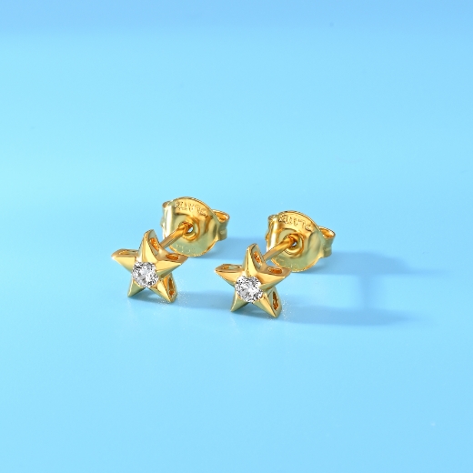 gold plated star earrings