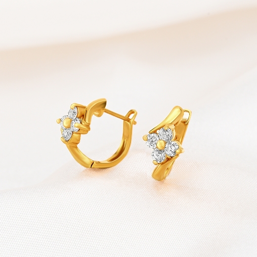 mini flower hoop earrings