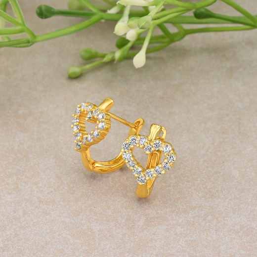 cz heart earrings hoop