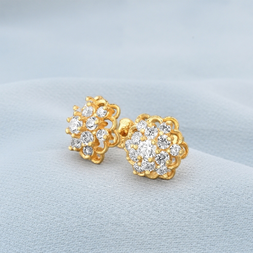gold plated flower earrings