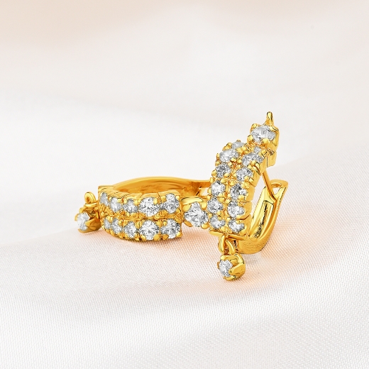 double cz hoop earrings