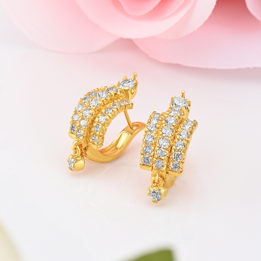 bold triple cz earrings