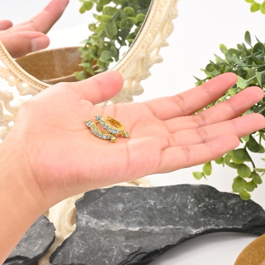 single cz hoop earrings for women