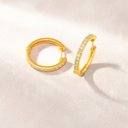 CZ Single Hoop Earrings