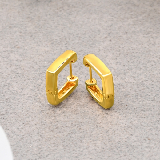 Gold Plated Square Hoop Earrings