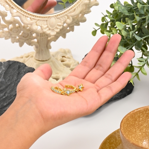 star dangle earrings for women