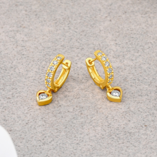 Dangle Heart Hoop Earrings