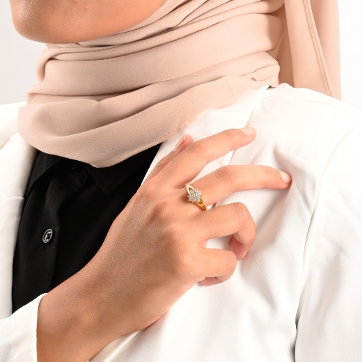 CZ Flower Ring for women