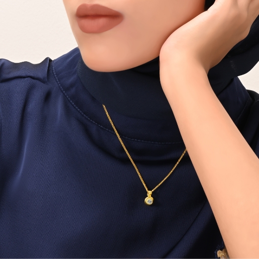 Round Bezel Necklace for girls