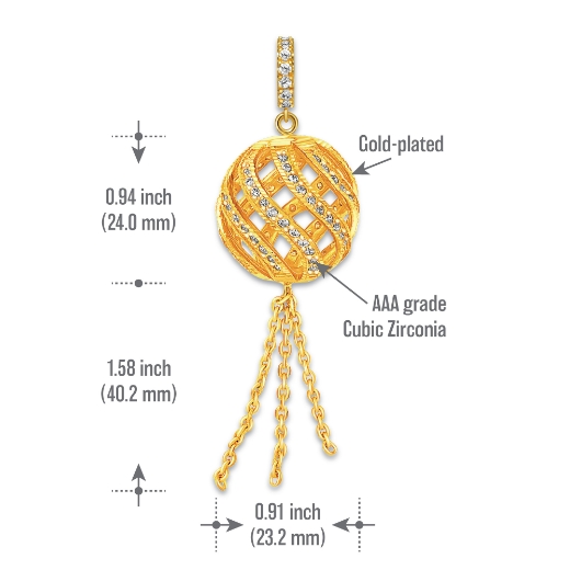 ball chain pendant measurement