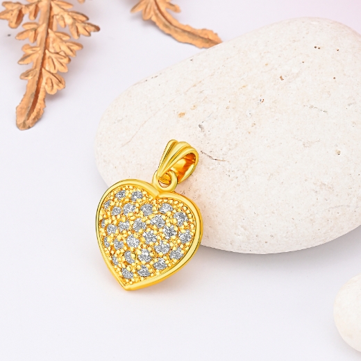 cz bold heart pendant