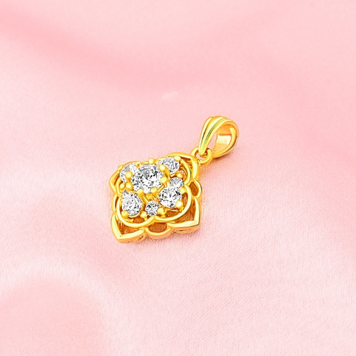 gold square pendant