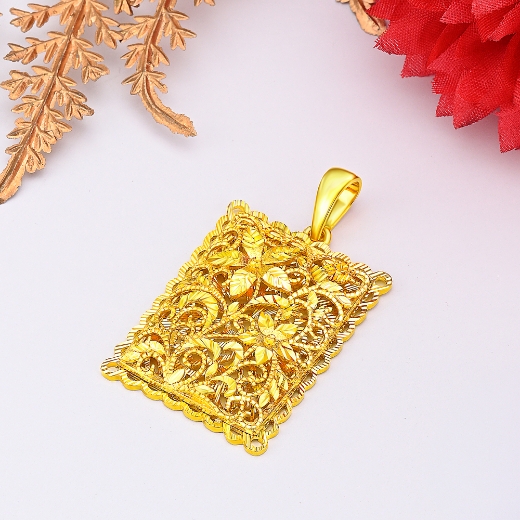 rectangle flower pendant