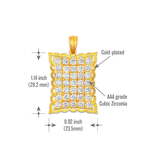 Medium Rectangle Pendant measurement